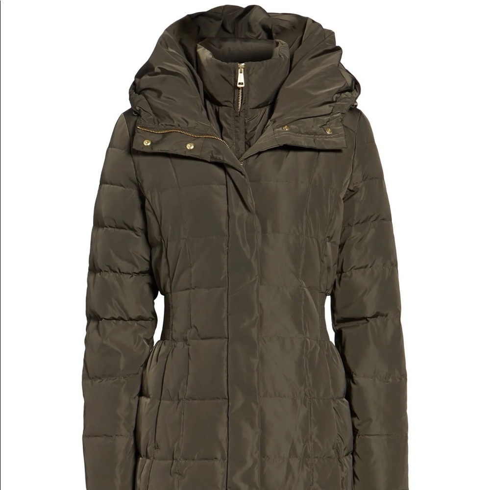 Size Small. Cole Haan Signature knee length coat in forest green